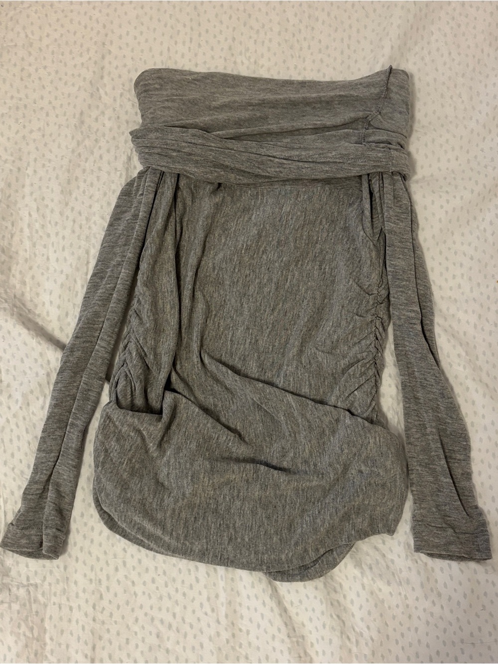OAK + FORT Gray Off-Shoulder Long Sleeve Top